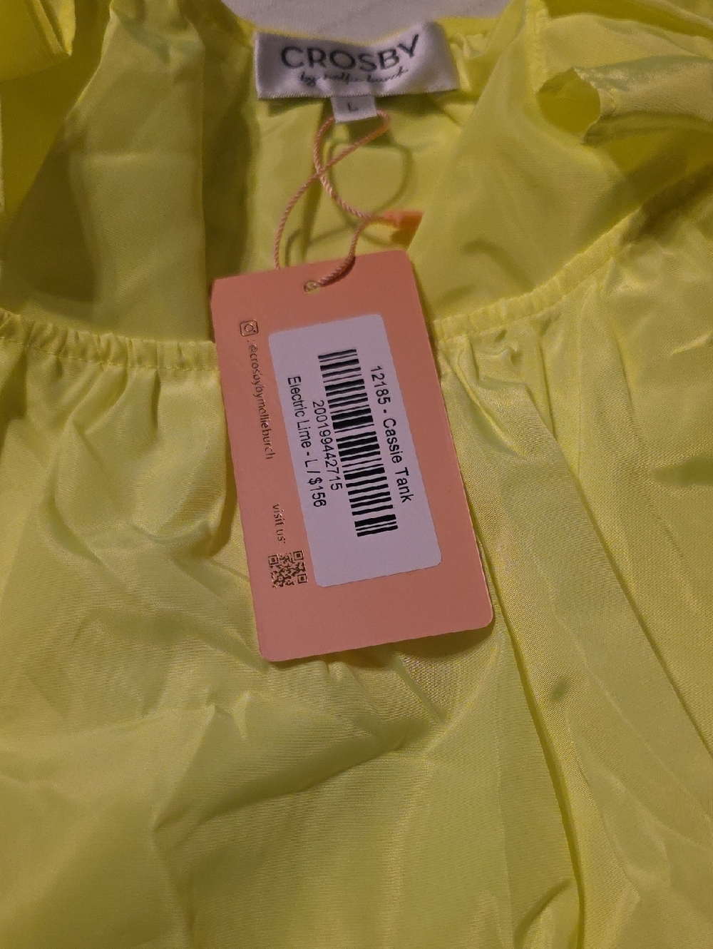 Electric Lime Ruffle Shoulder Blouse - Picture 4 of 4